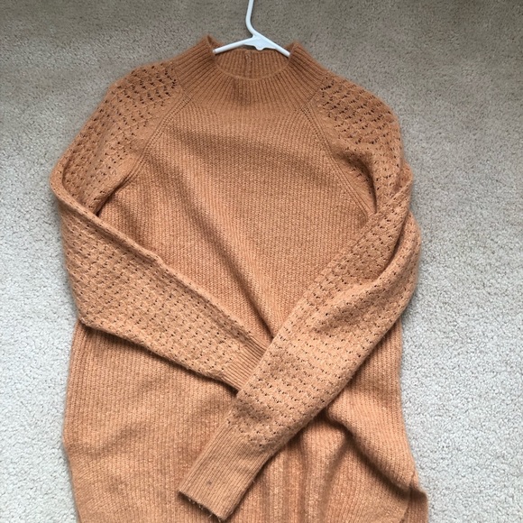 Mustard/peach, half turtleneck, comfortable RW and Co. sweater - Picture 2 of 2